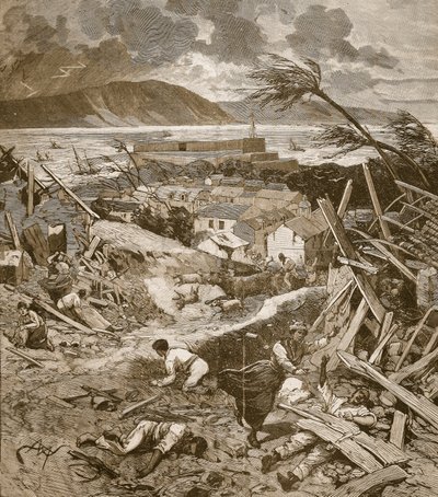Der Weg eines Zyklons nach Fort-de-France, Martinique, aus 