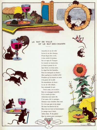 Die Stadtmaus und die Landmaus, Illustration aus 