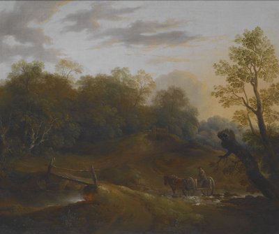 Ponywagen überquert einen Waldfluss, ca. 1815 von Benjamin Barker