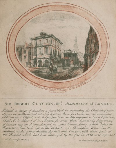 Die Westfront der Mathematischen Schule, Christs Hospital, 1775 von Benjamin Green