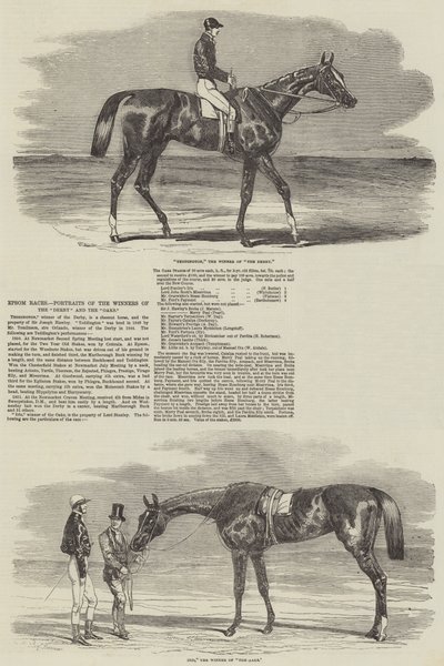 Epsom-Rennen, Porträts der Gewinner des Derby und der Oaks von Benjamin Herring