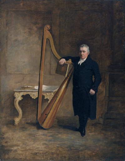 Harfenist der Familie Corbet von Griffith Owen, ca. 1812 von Benjamin Marshall