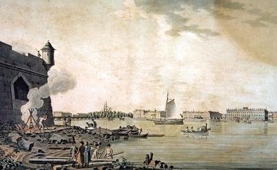 Ansicht des Marmorpalastes, von der Seite der Peter-und-Paul-Festung, Sankt Petersburg von Benjamin Patersson