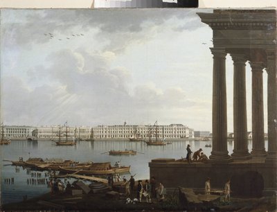 Ansicht des Winterpalastes und der Börse in Sankt Petersburg von Benjamin Patersson
