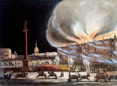 Brand im Winterpalast im Dezember 1837, 1838 von Benjamin Richard Green