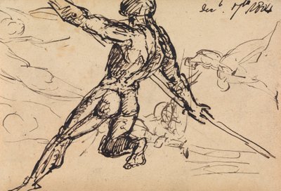 Figurenstudien eines nackten Mannes mit Speer von Benjamin Robert Haydon