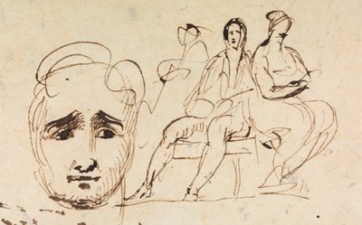 Porträtskizze und sitzende Figuren von Benjamin Robert Haydon