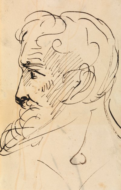 Porträtstudie eines Männerprofils von Benjamin Robert Haydon