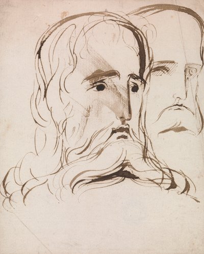 Studie für den Kopf Christi und eines Apostels von Benjamin Robert Haydon