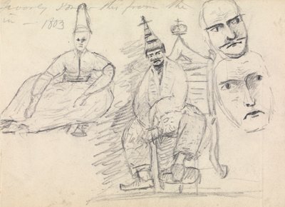 Studie von zwei sitzenden Männern in ihrer traditionellen Tracht von Benjamin Robert Haydon