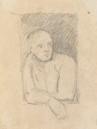 Studie einer Figur, die aus einem Fenster lehnt von Benjamin Robert Haydon