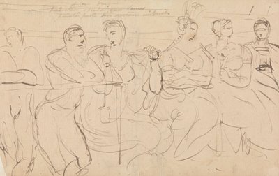 Studie einer Gruppe von Menschen im Gespräch von Benjamin Robert Haydon