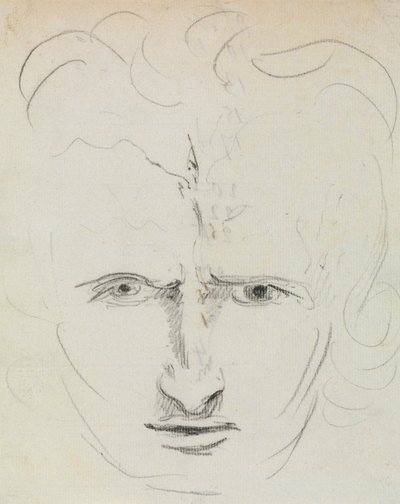 Studie eines ausdrucksstarken Männergesichts von Benjamin Robert Haydon