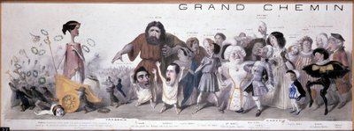Der große Weg der Nachwelt: Darstellung von Tragödie und Komödie - Lithographie von Benjamin Roubaud, Maison de Balzac, Paris von Benjamin Roubaud