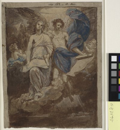 Studie für ein Gemälde von Die Engel erscheinen den Hirten, 1774 von Benjamin West