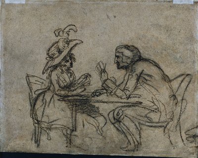 Frau und Mann beim Kartenspielen, 1792 von Benjamin West