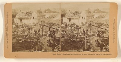 Meads Hauptquartier, zerschmettert von Schuss und Granate, Schlacht von Gettysburg von Benjamin West Kilburn