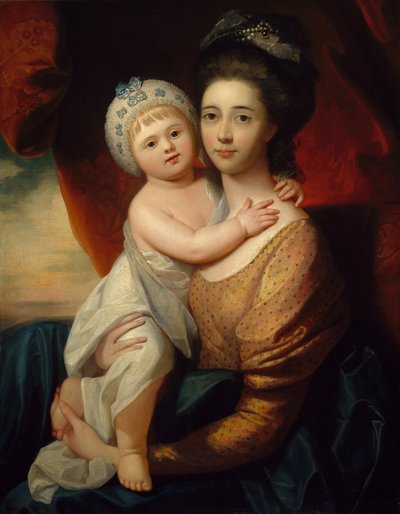 Lady Sondes mit ihrem kleinen Sohn, ca. 1793-94 von Benjamin school of West