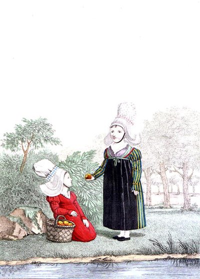 Kinder aus dem Bezirk Rouen in der Normandie, frühes 19. Jahrhundert von Benoit (after) Pecheux
