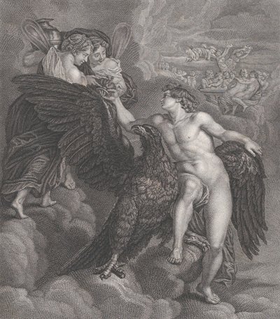 Ganymed, an einen Adler gelehnt, erhält den Becher von Hebe, 1786 von Benoit Louis Henriquez