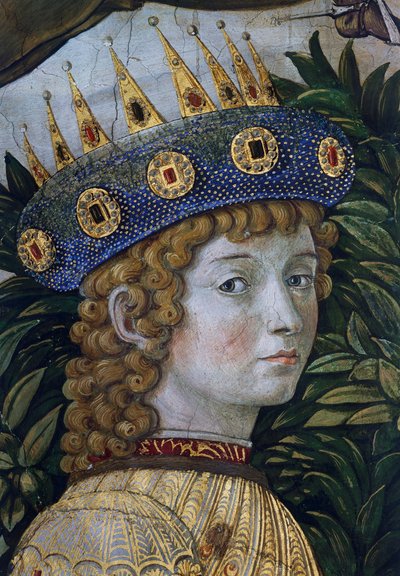 Caspar, angebliches Porträt von Lorenzo il Magnifico, Detail aus der Prozession der Heiligen Drei Könige von Benozzo di Lese di Sandro Gozzoli