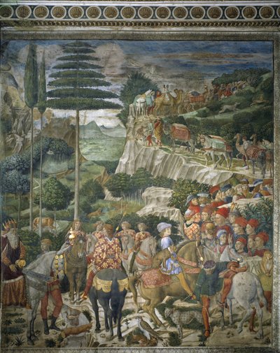Zug der Heiligen Drei Könige mit Julien de Medici und Joseph II., Patriarch von Konstantinopel von Benozzo di Lese di Sandro Gozzoli