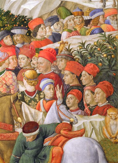 Gesichter in der Prozession, Detail aus dem Zyklus der Reise der Heiligen Drei Könige in der Kapelle, ca. 1460 (Detail) von Benozzo di Lese di Sandro Gozzoli