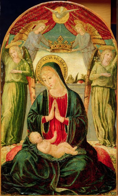 Madonna mit Kind und Engeln von Benozzo di Lese di Sandro Gozzoli