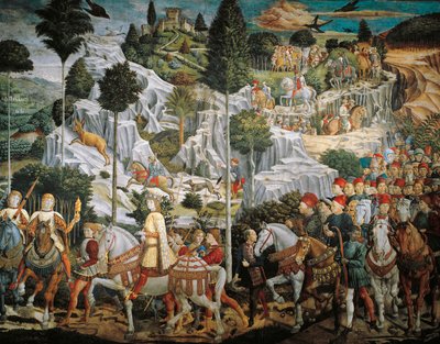 Prozession der Heiligen Drei Könige nach Bethlehem von Benozzo Gozzoli von Benozzo di Lese di Sandro Gozzoli