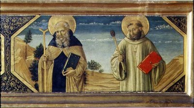 St. Antonius Abt und St. Benedikt (Detail) von Benozzo di Lese di Sandro Gozzoli