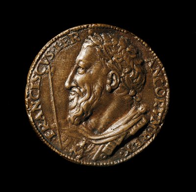 Bronzemedaille mit dem Abbild von König Franz I. (1494-1547) hergestellt von Benvenuto Cellini (1500-1571) 1538. Durchmesser 38 cm. Florenz, Nationalmuseum Bargello von Benvenuto Cellini
