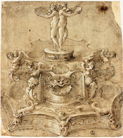 Salzfass in sechseckiger Form von Benvenuto Cellini