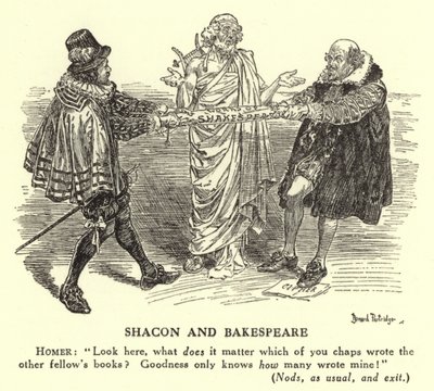 Shacon und Bakespeare - Die Urheberschaft von Shakespeare (Gravur) von Bernard (after) Partridge