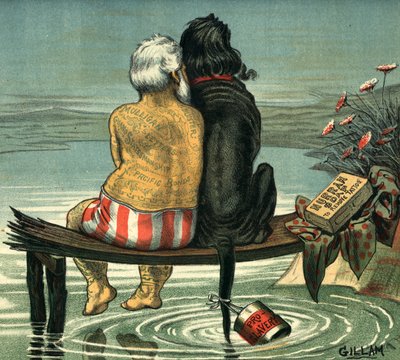 Ich und Jack, veröffentlicht im Puck Magazine 1884 von Bernard Gillam