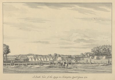 Südansicht des Lagers auf dem Hampton Court Green, 1731-33 von Bernard III Lens