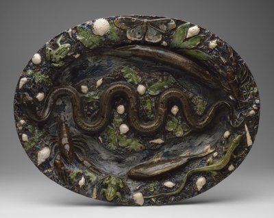 Rustikale Ware: Schale mit Tier- und Pflanzenornamenten, zweite Hälfte des 16. Jahrhunderts von Bernard Palissy
