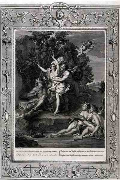 Daphne, verfolgt von Apollo und in einen Lorbeerbaum verwandelt von Bernard Picart