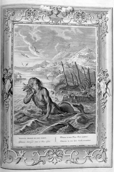 Glaucus verwandelt sich vom Mann zum Meeresgott von Bernard Picart