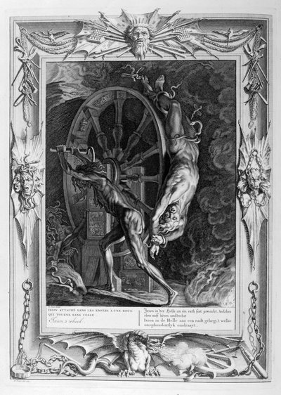 Ixion in der Unterwelt am Rad, 1733 von Bernard Picart