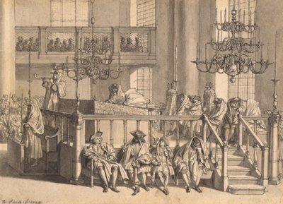 Jüdisches Neujahr in der Portugiesischen Synagoge in Amsterdam von Bernard Picart