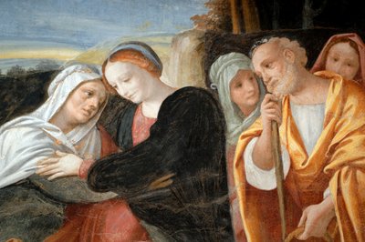 Maria mit St. Anna und St. Joachim (Detail) von Bernardino Lanino
