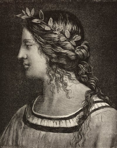 Heirat der Jungfrau, Gravur nach einem Detail des Freskos von Bernardino Luini im Heiligtum von Saronno, Italien von Bernardino Luini