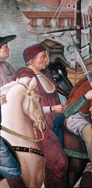 Kardinal Domenico Capranica (Detail) von Bernardino di Betto Pinturicchio