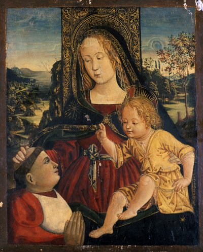Madonna mit Kind und einem Kardinal als Wohltäter von Bernardino di Betto Pinturicchio
