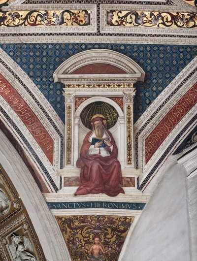 Heiliger Hieronymus, Detail der Kirchenlehrer (Fresko) von Bernardino di Betto Pinturicchio