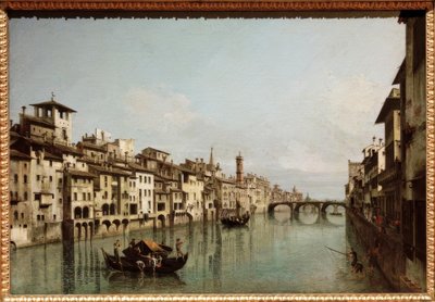 Der Arno in Florenz mit dem Ponte Santa Trinità von Bernardo Bellotto