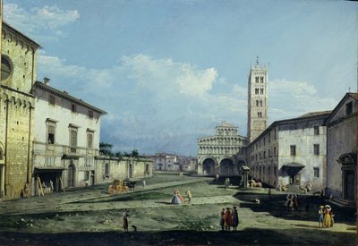 Die Piazza San Martino und Der Dom, Lucca, um 1747 von Bernardo Bellotto