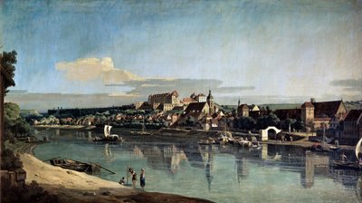 Blick auf Pirna vom rechten Ufer der Elbe, ca. 1753 von Bernardo Bellotto