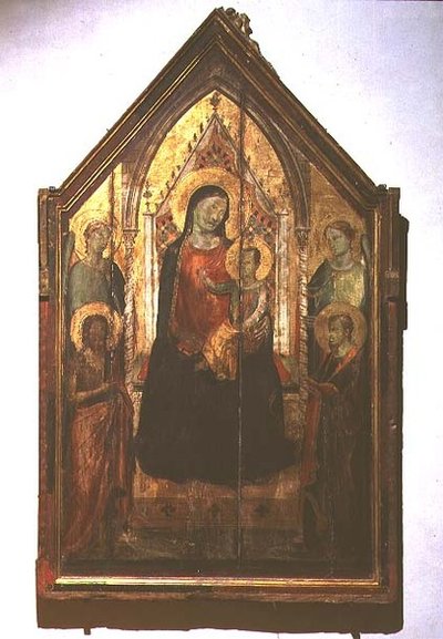 Madonna mit Kind auf dem Thron mit Heiligen von Bernardo Daddi