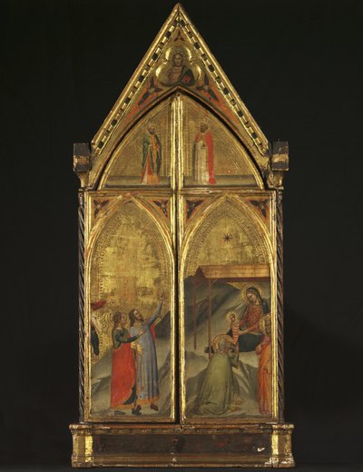 Triptychon - Die Jungfrau und das Kind auf dem Thron mit Heiligen, 1338 von Bernardo Daddi